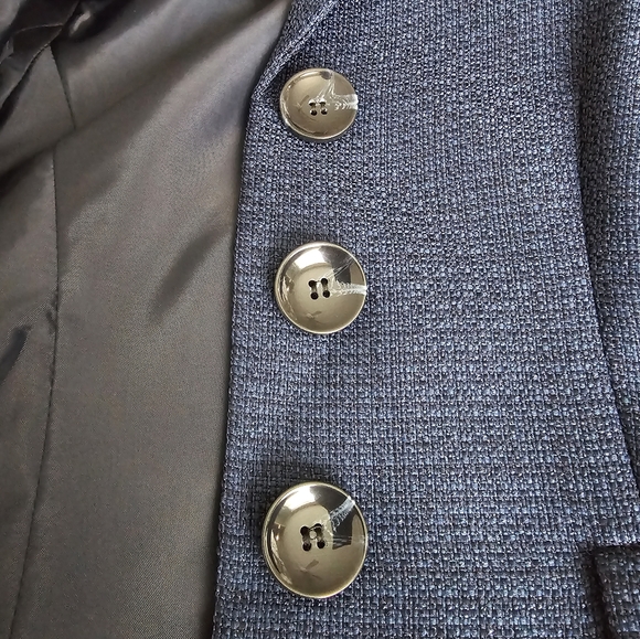 LE SUIT Petite 3 Button Navy Blue Two Piece Skirt Suit - Picture 11 of 14